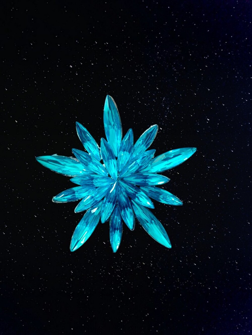 Blue Crystal Starburst Brooch